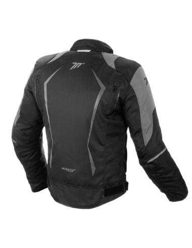 CAZADORA DE MOTO INVIERNO NEGRA Y GRIS