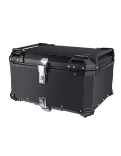 MALETA BAUL TRASERO ALUMINIO NEGRA 58 LITROS + PARRILLA + MAS FUNDA INTERIOR