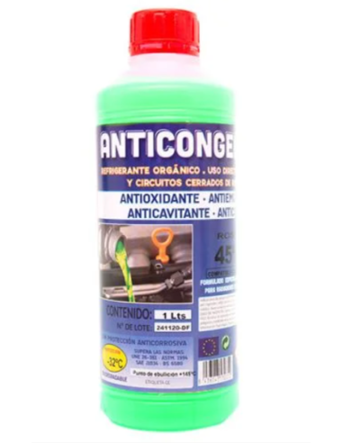 ANTICONGELANTE REFRIGERANTE VERDE 1 LITRO 45%
