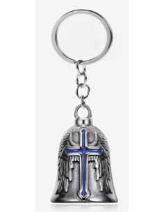 LLAVERO CAMPANA PARA MOTO CRUZ AZUL