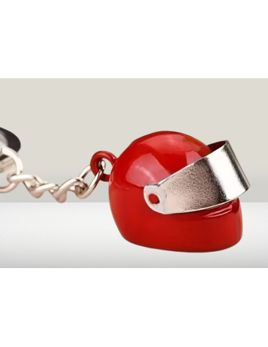 LLAVERO DE CASCO DE MOTO ROJO