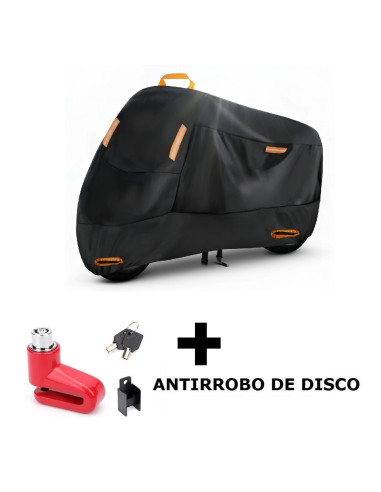 FUNDA DE MOTO + 1 ANTIRROBO DE DISCO PEQUEÑO