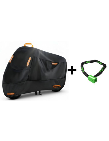 PACK FUNDA DE MOTO + CADENA ANTIRROBO LUMA