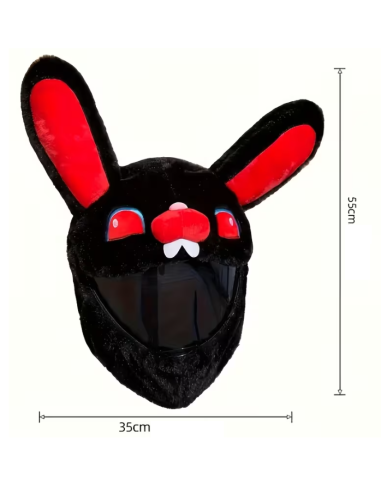 FUNDA DE CASCO DE CONEJO DE PELUCHE