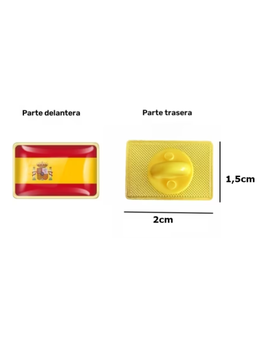 PIN PEQUEÑO DE RESINA 3D DE LA BANDERA DE ESPAÑA