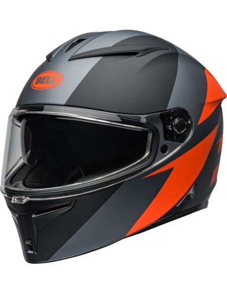 CASCO MOTO BELL LITHIUM - GRIS/NARANJA