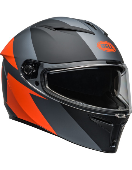 CASCO MOTO BELL LITHIUM - GRIS/NARANJA