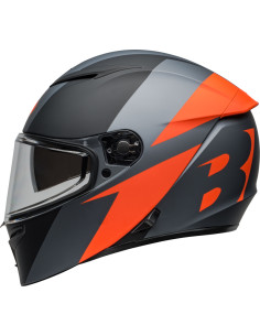 CASCO MOTO BELL LITHIUM - GRIS/NARANJA