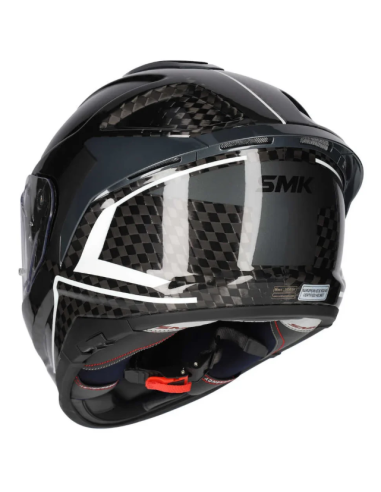 CASCO TITAN CARBON NERO BRILLO CON DETALLES EN BLANCO