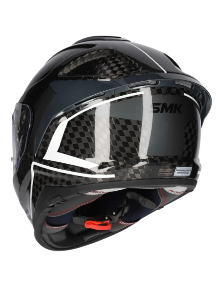 CASCO TITAN CARBON NERO BRILLO CON DETALLES EN BLANCO