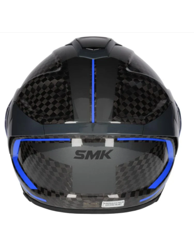 CASCO TITAN CARBON NERO BRILLO CON DETALLES EN AZUL