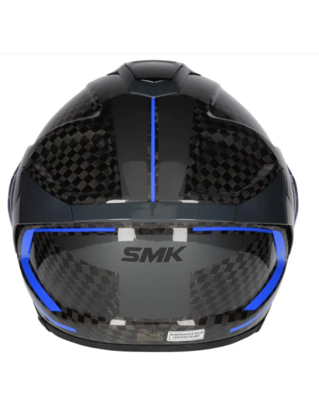 CASCO TITAN CARBON NERO BRILLO CON DETALLES EN AZUL