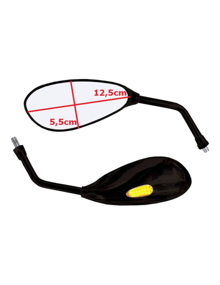 PAREJA DE ESPEJOS DE MOTO CON INTERMITENTES LED INTEGRADOS