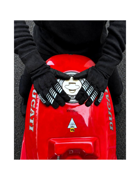 GUANTES DE MOTO NEGROS BURN CON PROTECCIONES
