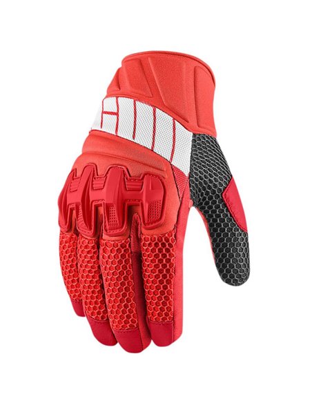 GUANTES DE MOTO ICON GLOVE OVERLORD 2 ROJO