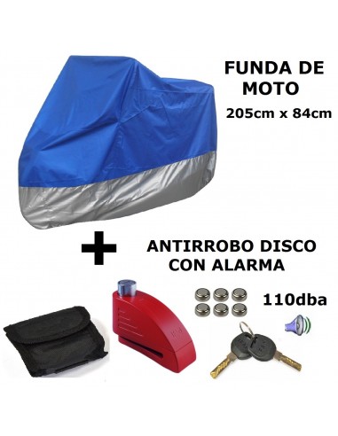 FUNDA DE MOTO + ANTIRROBO DE DISCO...