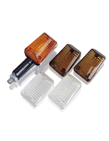 INTERMITENTES DE MOTO UNIVERSAL MINI SIMIL CARBONO LARGO