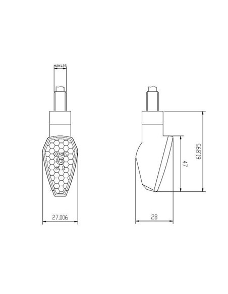 INTERMITENTES DE MOTO UNIVERSAL PEAK CORTO NEGRO