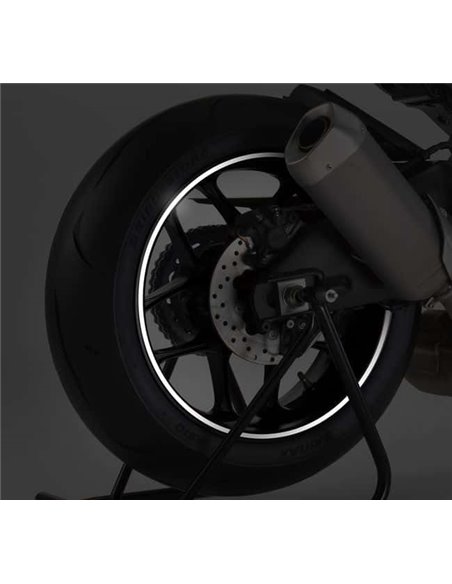 TIRAS DE RUEDAS PARA MOTO COLOR BLANCO REFLECTANTE SIN APLICADOR