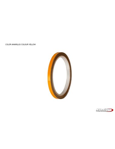 TIRAS DE RUEDAS PARA MOTO COLOR AMARILLO REFLECTANTE SIN APLICADOR