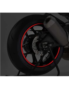 TIRAS DE RUEDAS PARA MOTO COLOR ROJO REFLECTANTE SIN APLICADOR