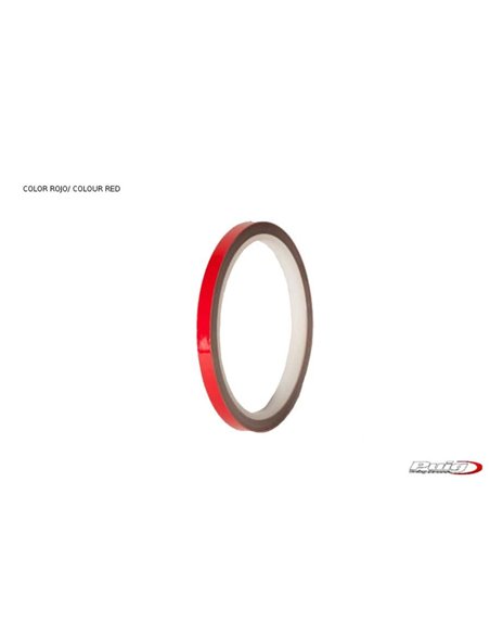 TIRAS DE RUEDAS PARA MOTO COLOR ROJO REFLECTANTE SIN APLICADOR