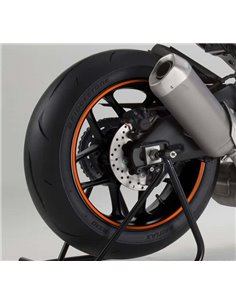 TIRAS DE RUEDAS PARA MOTO COLOR NARANJA FLUORESCENTE SIN APLICADOR
