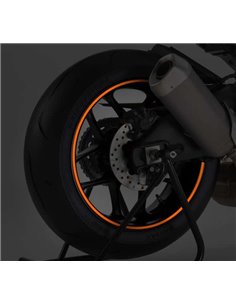 TIRAS DE RUEDAS PARA MOTO COLOR NARANJA KTM REFLECTANTE SIN APLICADOR