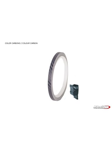 TIRAS DE RUEDAS PARA MOTO COLOR SIMIL CARBONO CON APLICADOR