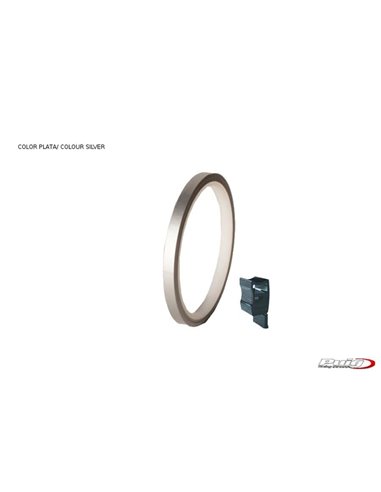 TIRAS DE RUEDAS PARA MOTO COLOR PLATA CON APLICADOR