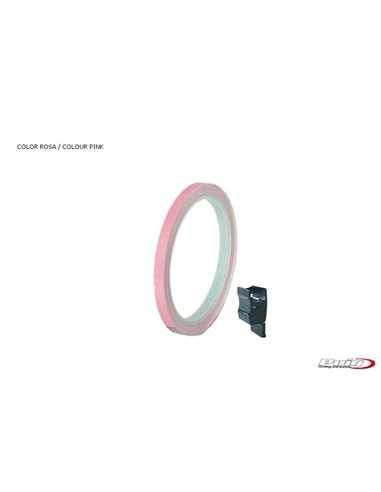 TIRAS DE RUEDAS PARA MOTO COLOR ROSA CON APLICADOR