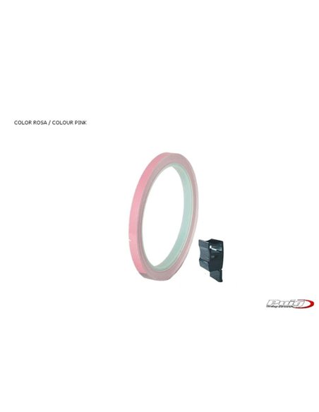 TIRAS DE RUEDAS PARA MOTO COLOR ROSA CON APLICADOR