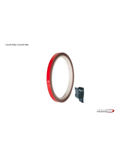 TIRAS DE RUEDAS PARA MOTO COLOR ROJO RELFECTANTE CON APLICADOR