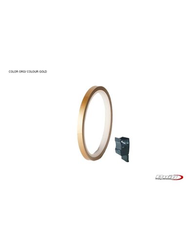 TIRAS DE RUEDAS PARA MOTO COLOR ORO CON APLICADOR