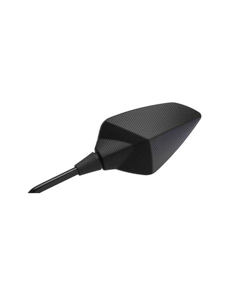 ESPEJO RETROVISOR IZQUIERDO RS1 SIMIL CARBONO UNIVERSAL FIJACIÓN A CÚPULA 30º