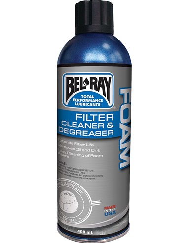 SPRAY 400 ML BEL-RAY FOAM FILTER CLEANER & DEGREASER