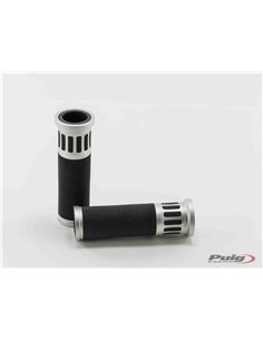 PUÑOS DE MOTO HI-TECH RACING PLATA 119 mm