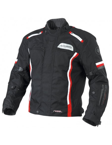 CAZADORA DE MOTO INVIERNO REBEL ROJA/BLANCA/NEGRA
