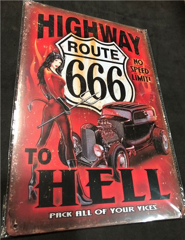 PLACA "HIGHWAY TO HELL"