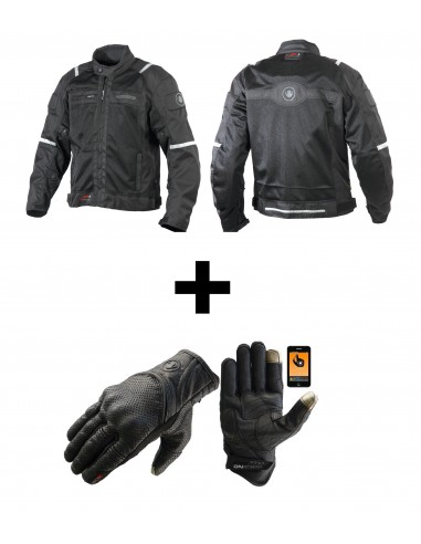 Cazadora de moto verano + Guantes de moto verano