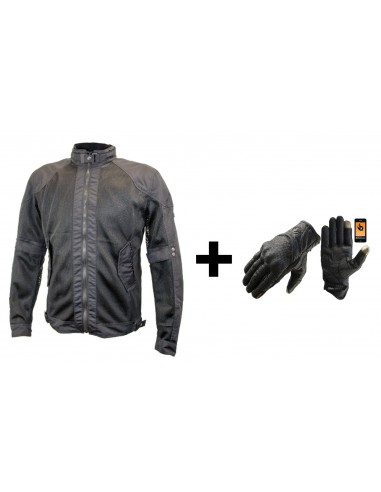 Cazadora de moto verano + Guantes de moto verano